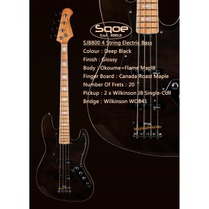 dan guitar bass 4 day sqoe sjb 800 ss maple finngerboard 6